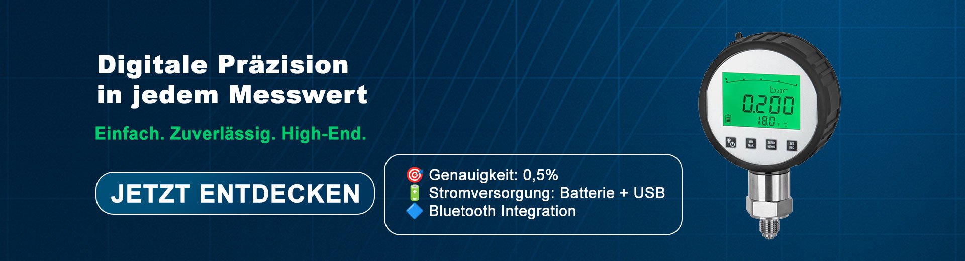 Präzision Digitalmanometer mit DatenLogger 0,5%