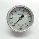 Manometer Glyzeringefüllt Ø63mm Anschluss hinten 0-2,5 bar