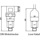 Einstellbare Druckschalter mit doppeltem Kontakt Öffner / Schließer, 250V 3A G1/2"  50...400 bar  (max. überdruck 600bar)