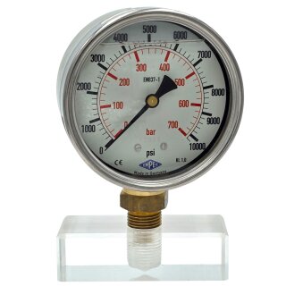 Hig Pressure Gauge 0-10.000psi 0-700bar G1/2"